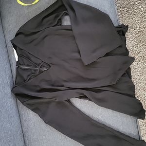 NWOT lush Black Strappy LS Shirt